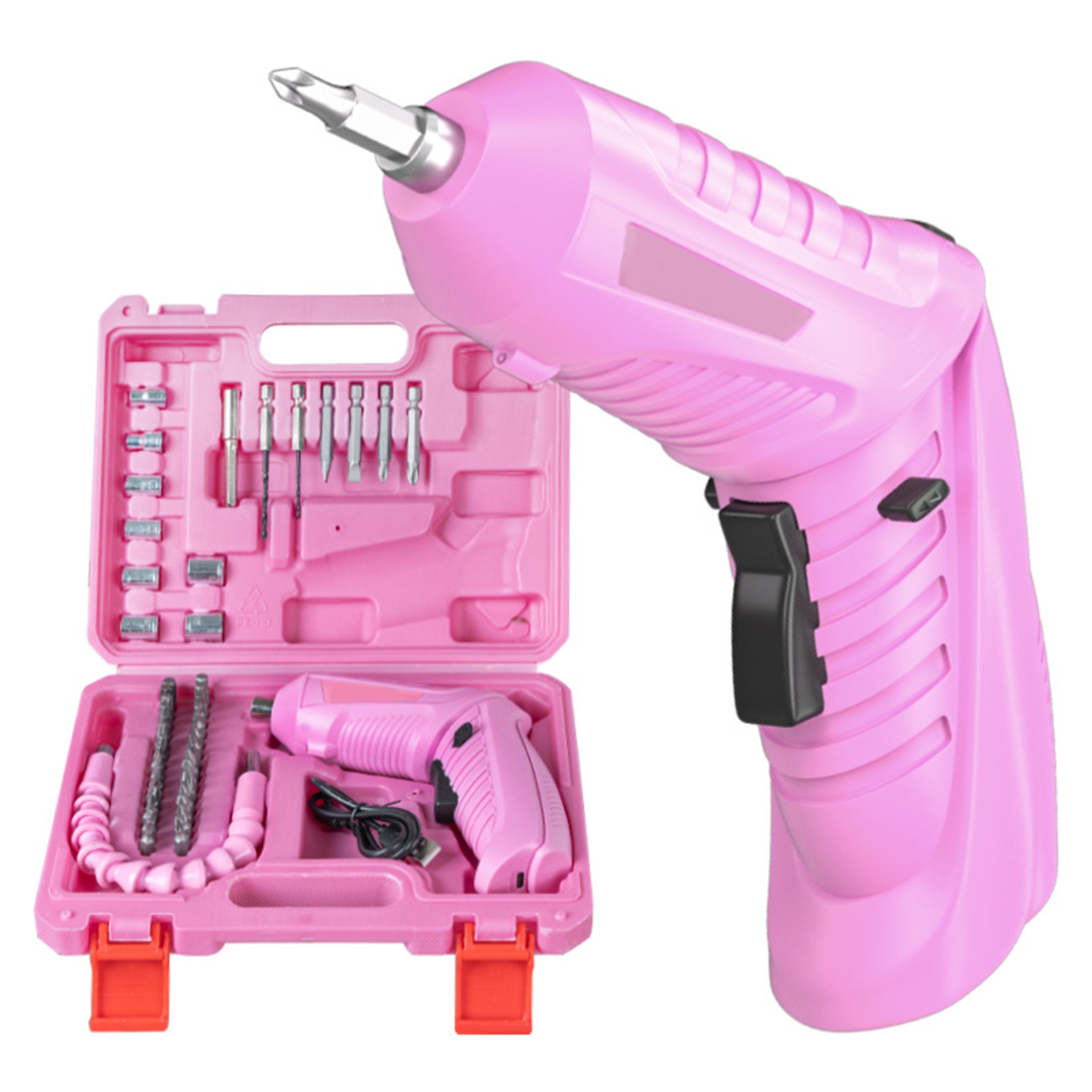 HZLXW Cordless Electric Screwdriver Set LED Light Design Compact Portable Rechargeable Small Electric Drill with Driver Bit Set